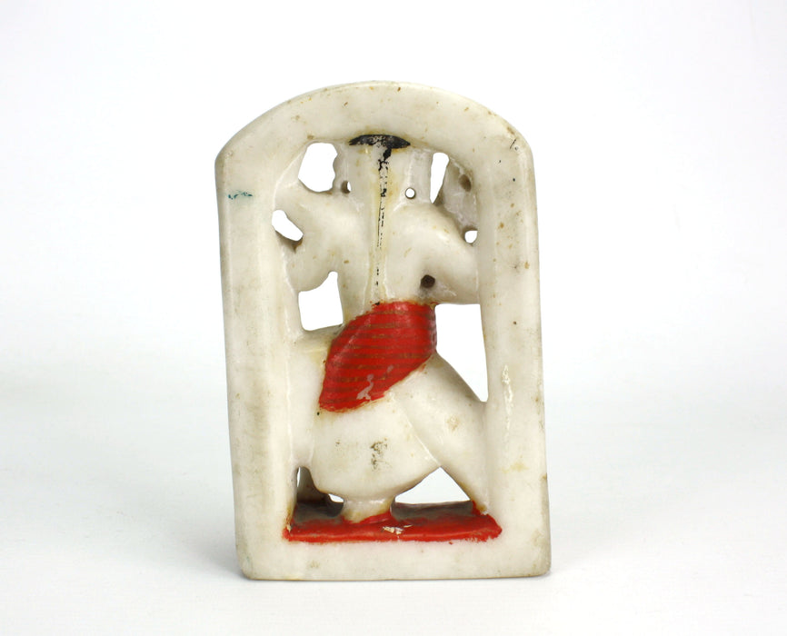 Antique Indian Alabaster deity with Vahana, 15.5cm high