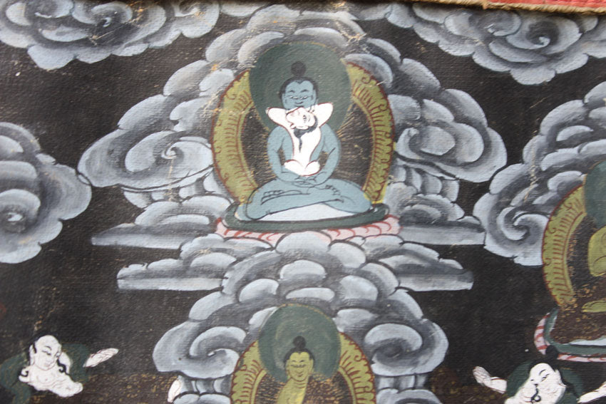 Tibetan Thangka, 95cm x 65cm.