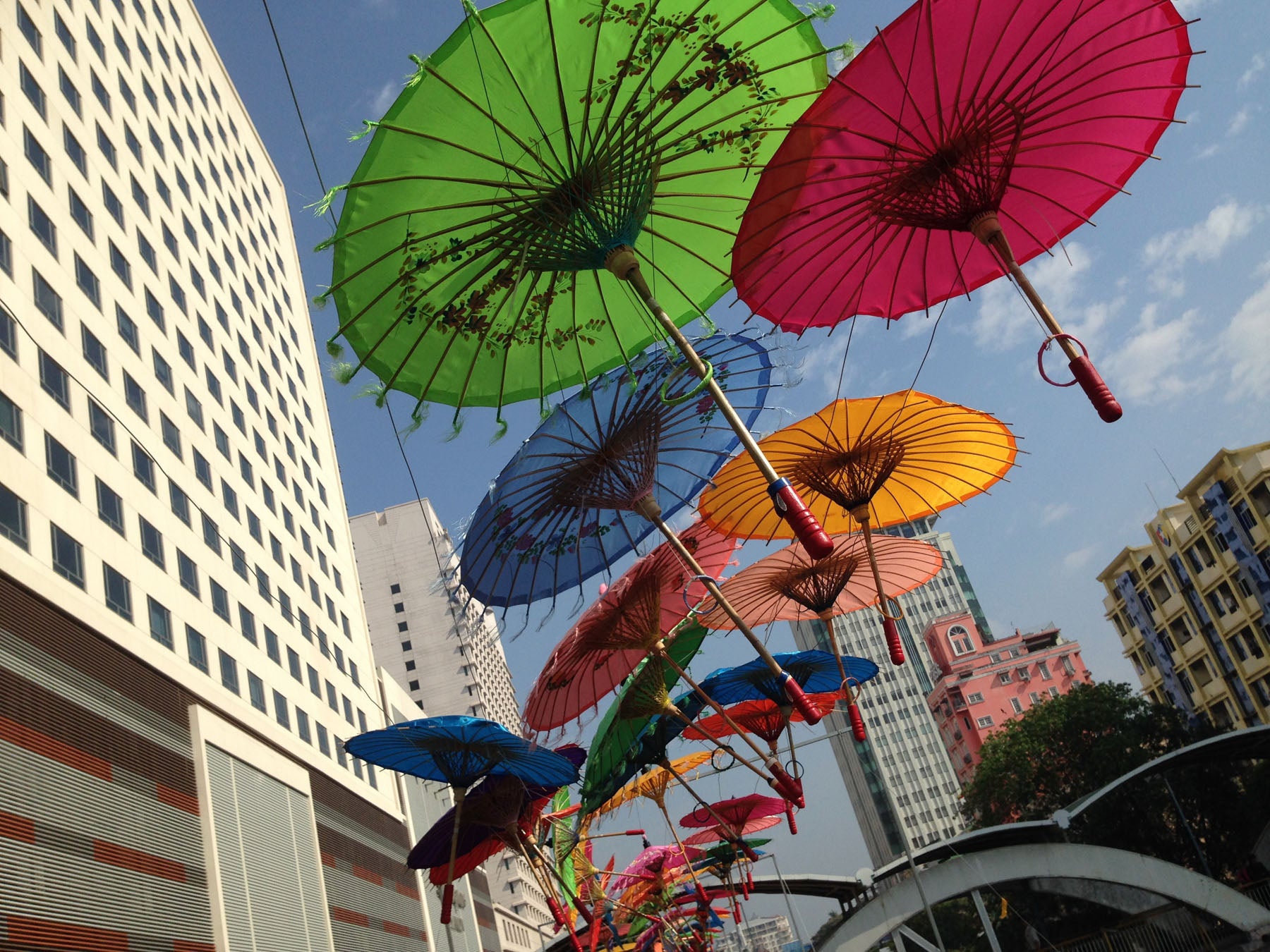 Burmese umbrellas in Yangon