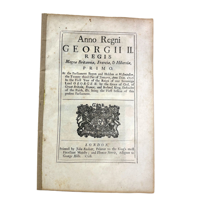 1728 Act of Parliament Extract; An Act for Repairing the Road from the Powder Mills on Hounslow Heath to Basing-stone, in Surrey...