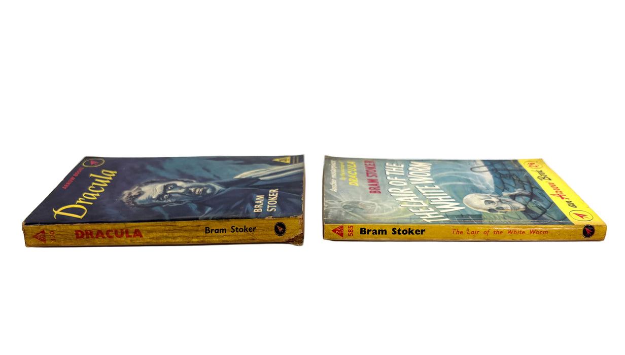 2 Vintage Bram Stoker paperbacks; Dracula and The Lair of the White Worm, Arrow Books, 1959-1960