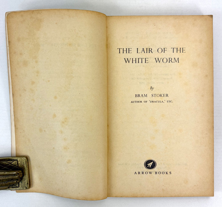2 Vintage Bram Stoker paperbacks; Dracula and The Lair of the White Worm, Arrow Books, 1959-1960