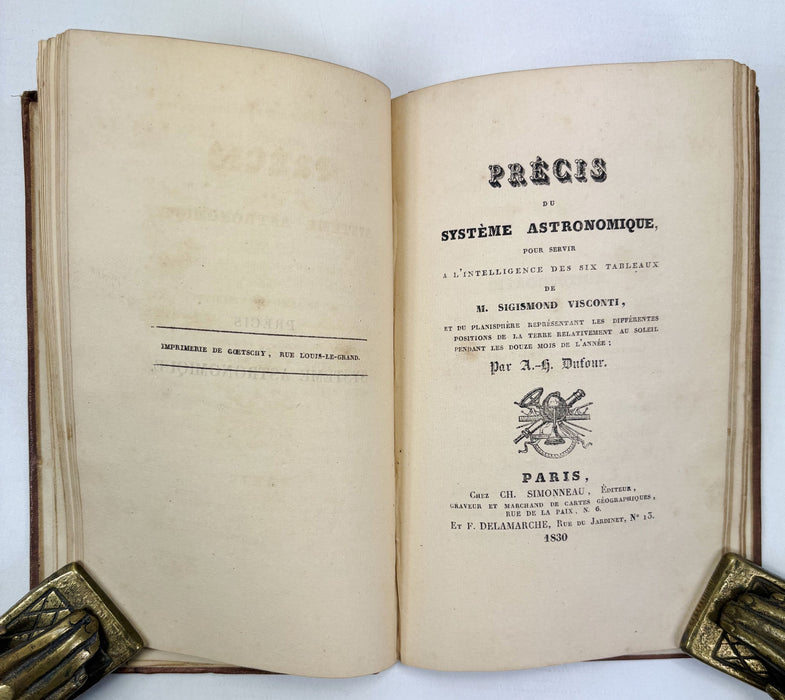 A Brief Explanation of the Principal Terms Made Use Of In Astronomy, Robert Goodacre, London, 1821 & Precis du Systeme Astronomique, M. Sigismond Visconti, A.G. Dufour, Paris, 1830
