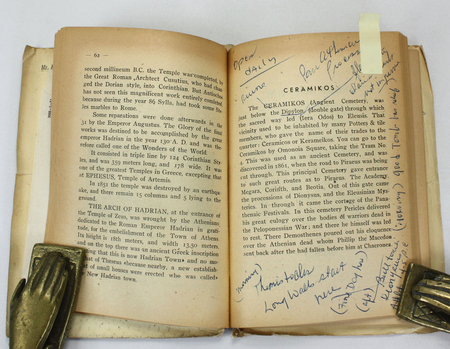 A Collection of early 20th century Vintage Travel Guides to Greece, 1903-1949