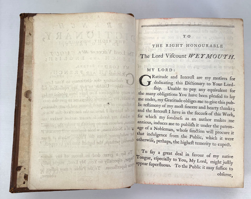 A New French Dictionary; To Which is Prefixed a French Grammar, by Thomas Deletanville, 1771
