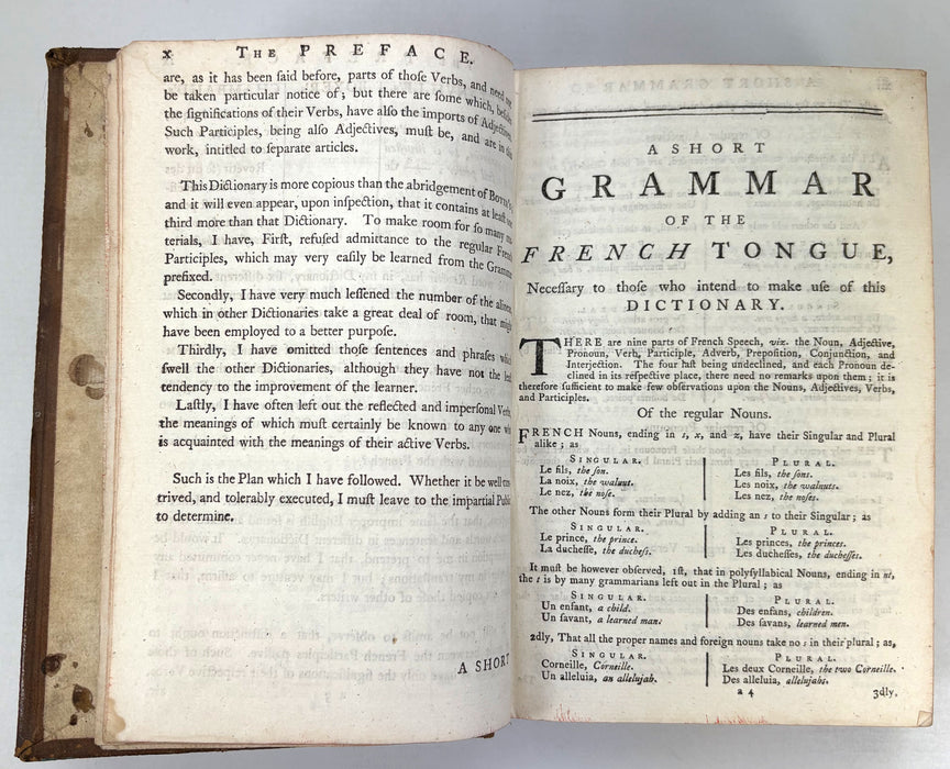 A New French Dictionary; To Which is Prefixed a French Grammar, by Thomas Deletanville, 1771