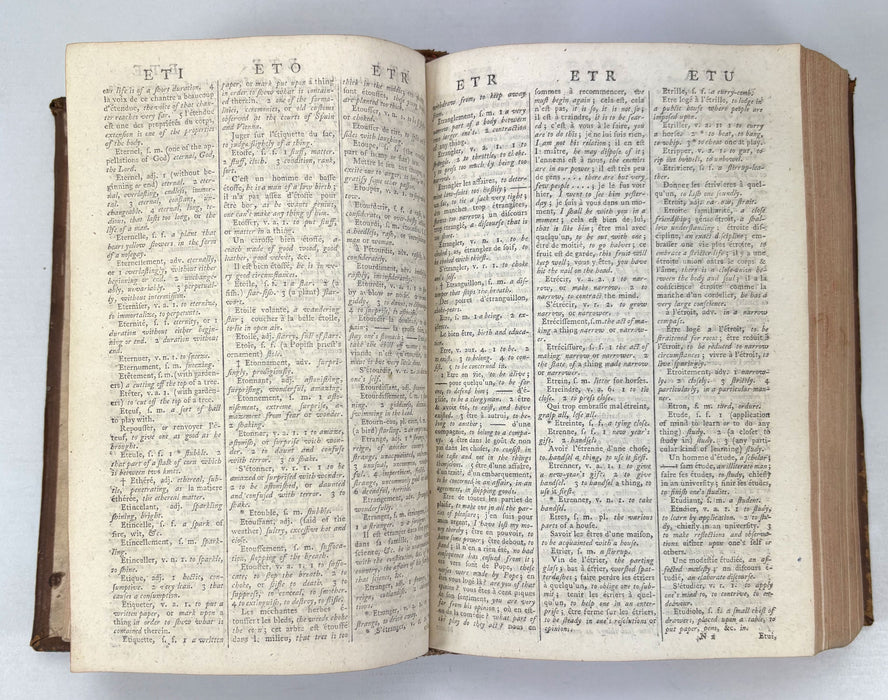 A New French Dictionary; To Which is Prefixed a French Grammar, by Thomas Deletanville, 1771