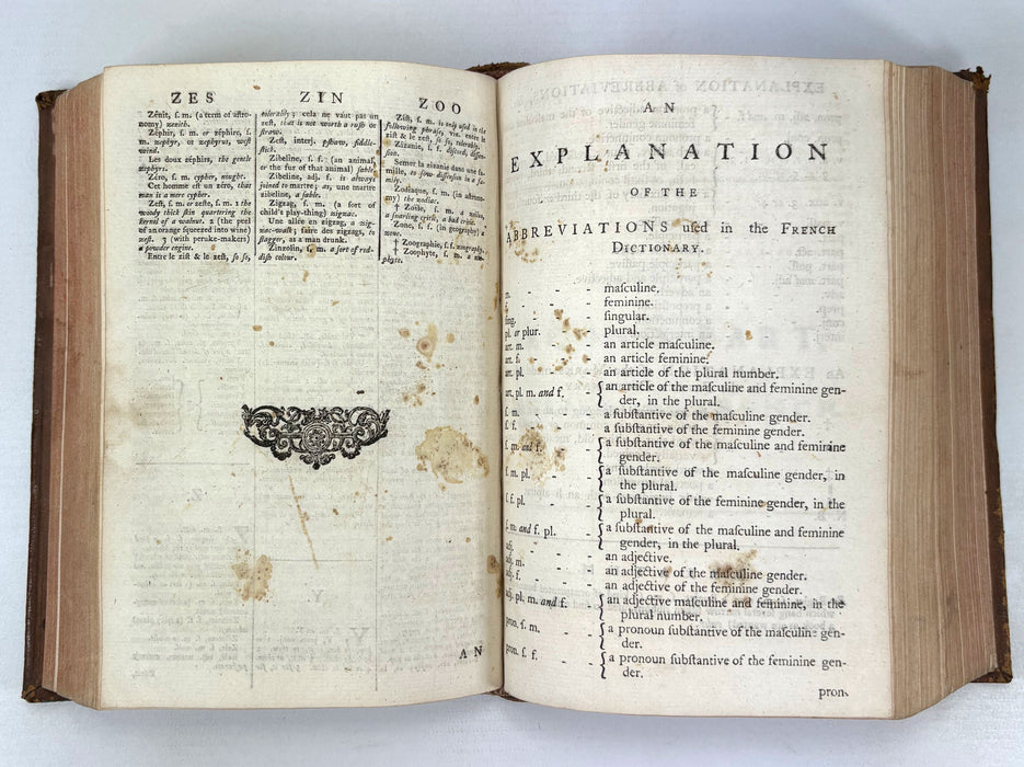 A New French Dictionary; To Which is Prefixed a French Grammar, by Thomas Deletanville, 1771