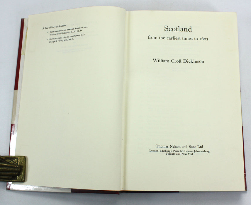 A New History of Scotland, William Croft Dickinson & George S. Pryde, 2 Volume Set, 1962