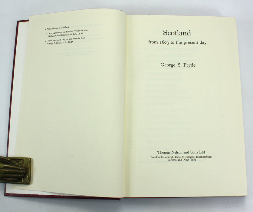 A New History of Scotland, William Croft Dickinson & George S. Pryde, 2 Volume Set, 1962
