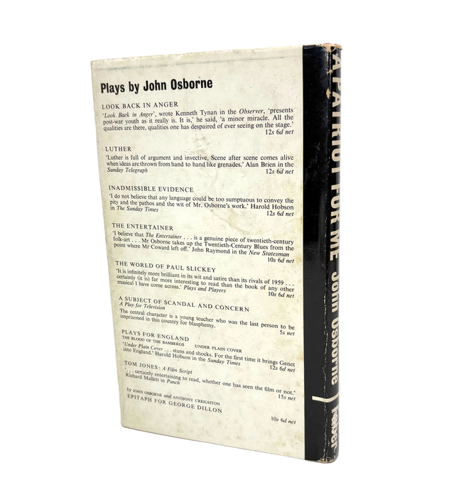 A Patriot for Me, by John Osborne, 1966 first edition. From the library of Theatre Director, Alan Strachan.