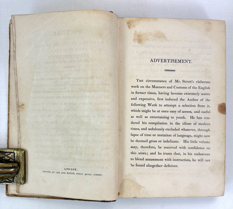 A Picture of the Manners, Customs, Sports, and Pastimes, of the Inhabitants of England, Jehoshaphat Aspin, 1825