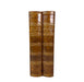 Two antique leather-bound books standing upright side by side on a white background. The spines are brown leather with gold-embossed lettering reading 'BOAG'S DICTIONARY VOL.