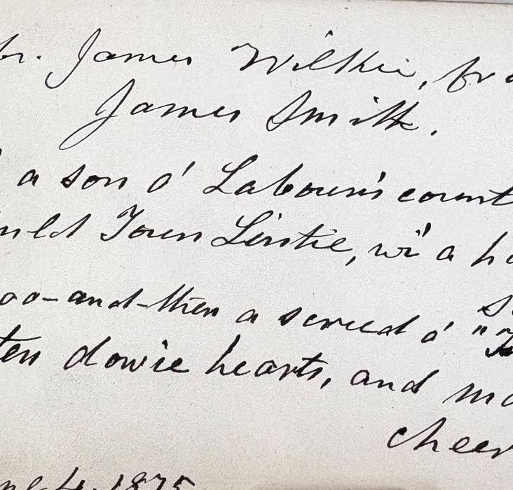 A Sammelband of ‘Scotch Stories’, by James Smith. Author inscribed Presentation Copy with Manuscript Verse, 1875