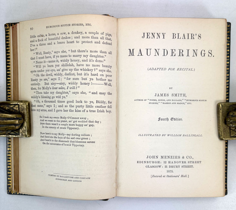 A Sammelband of ‘Scotch Stories’, by James Smith. Author inscribed Presentation Copy with Manuscript Verse, 1875