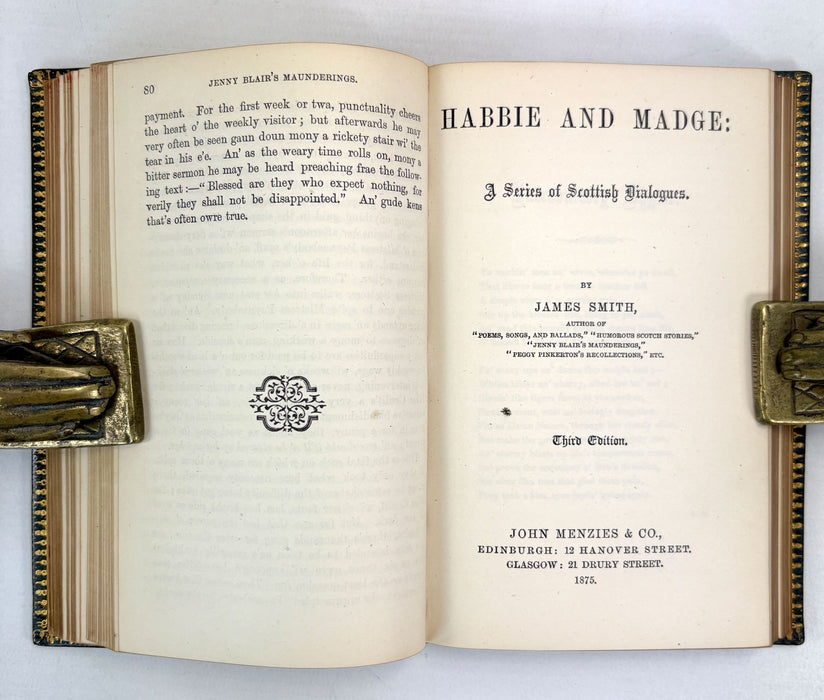 A Sammelband of ‘Scotch Stories’, by James Smith. Author inscribed Presentation Copy with Manuscript Verse, 1875