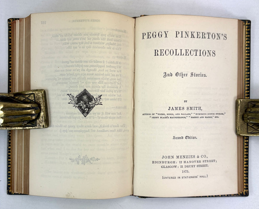 A Sammelband of ‘Scotch Stories’, by James Smith. Author inscribed Presentation Copy with Manuscript Verse, 1875