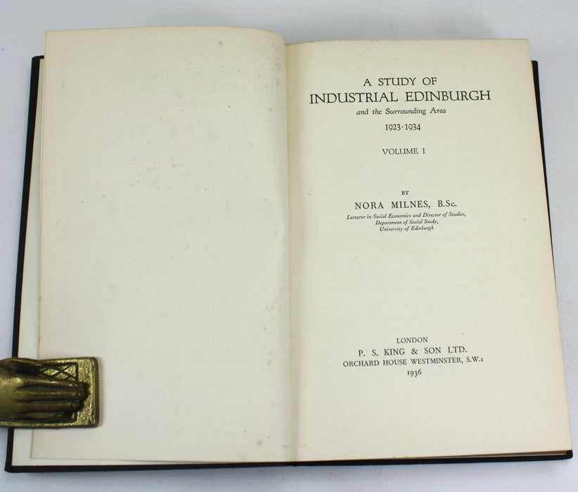 A Study of Industrial Edinburgh and the Surrounding Area 1923-1934, Nora Milnes, 1936