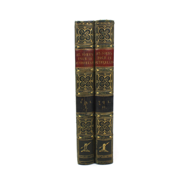 A Tour in Sutherlandshire, Charles St. John, 2 Volumes complete, John Murray 1849. Lord Tweedmouth provenance.