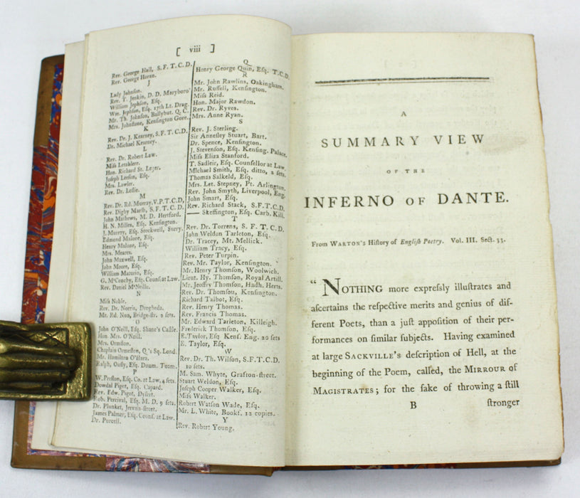 A Translation of the Inferno of Dante Alighieri, in English Verse, Henry Boyd, 1785