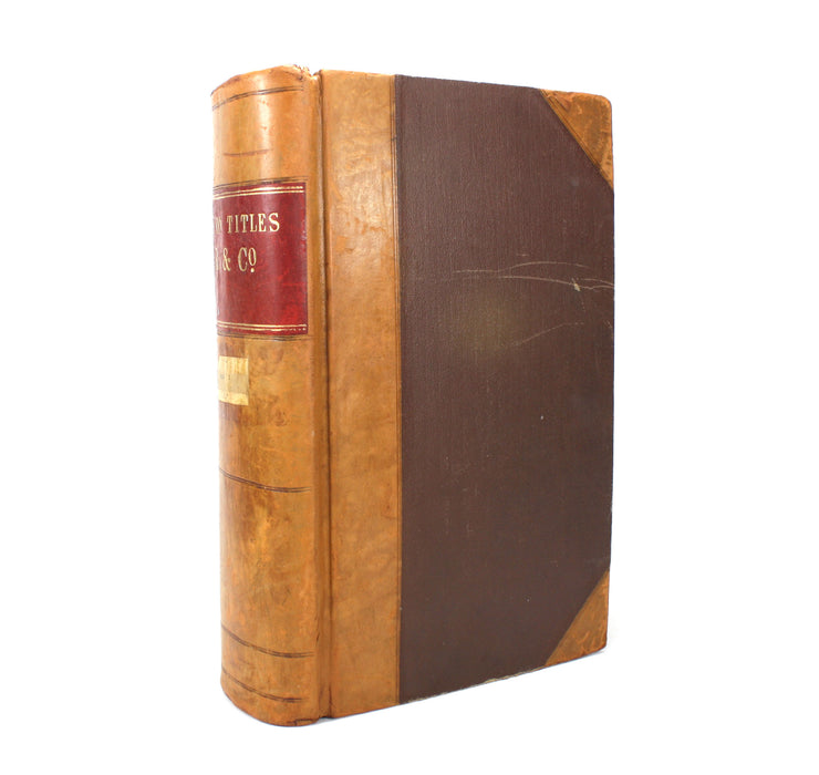 A Very Large Legal Folio Book entitled 'Notes On Titles C.R. & Co.', Bound 1956, with unique content and manuscript pages. Property transactions.