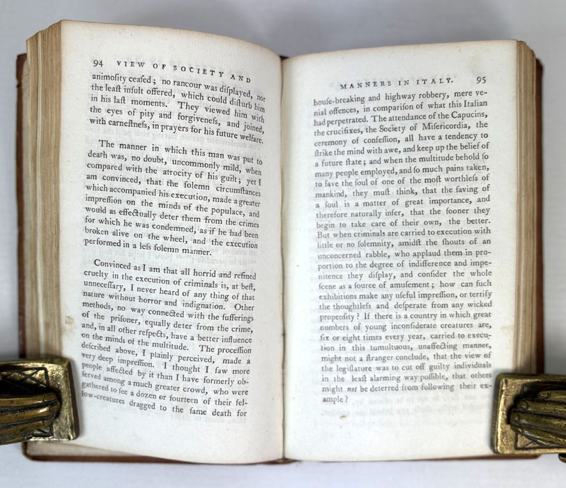 A View of Society and Manners in Italy, by John Moore, Dublin, 1781