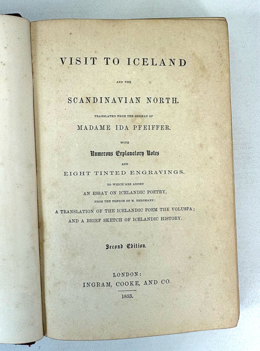 A Visit to Iceland and the Scandinavian North by Madame Ida Pfeiffer, 1853