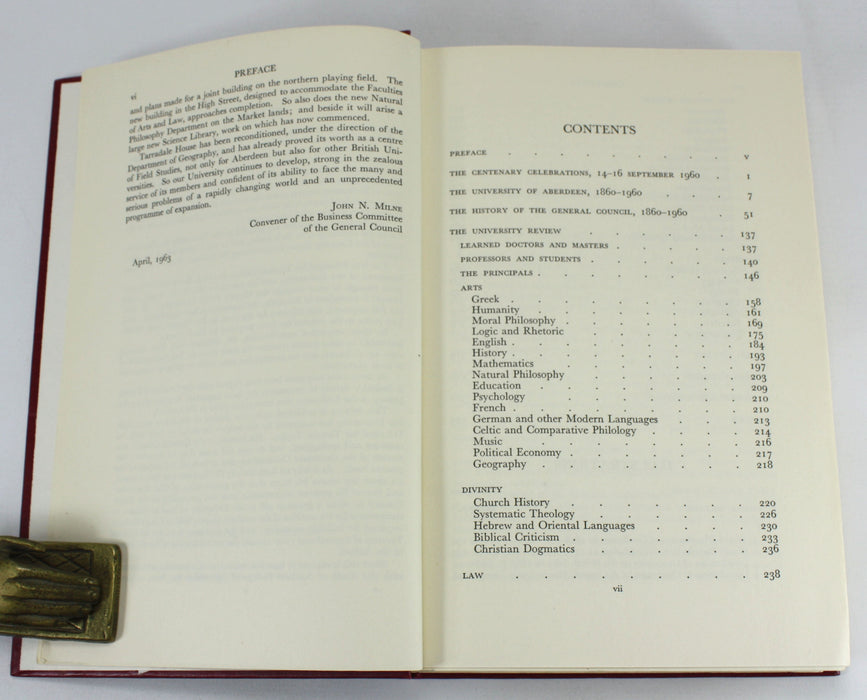 Aberdeen University; The Fusion of 1860; A Record of the Centenary Celebrations and a History of the United University of Aberdeen 1860-1960, W. Douglas Simpson, 1963