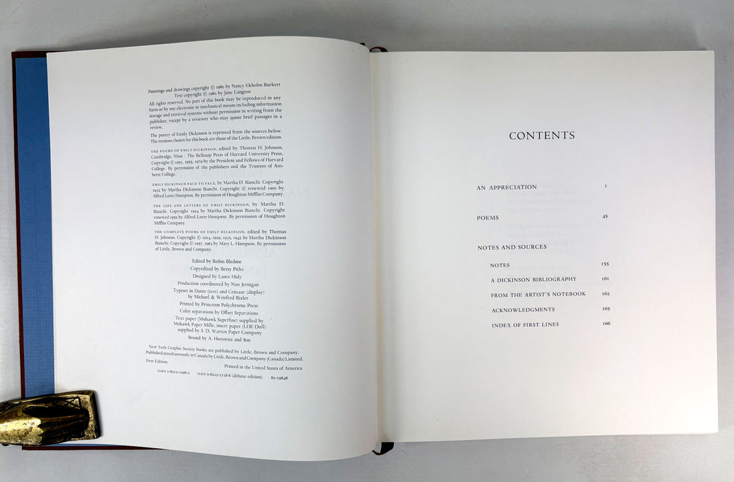 Acts of Light, Emily Dickinson, New York Graphic Society, Signed, numbered deluxe limited edition, 1980