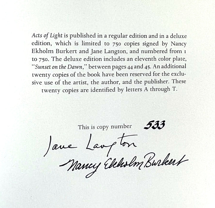 Acts of Light, Emily Dickinson, New York Graphic Society, Signed, numbered deluxe limited edition, 1980