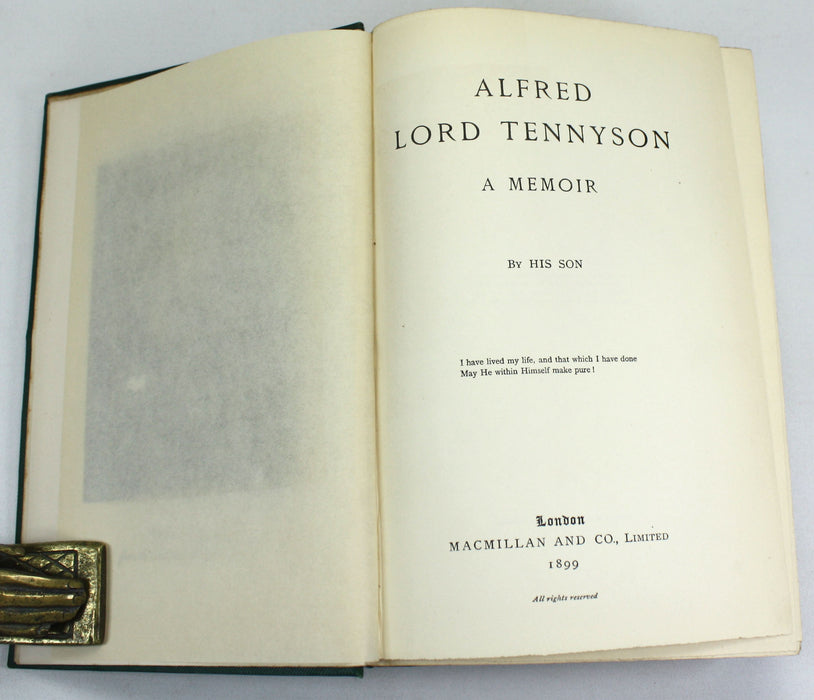 Alfred Lord Tennyson; A Memoir, by His Son, 1899