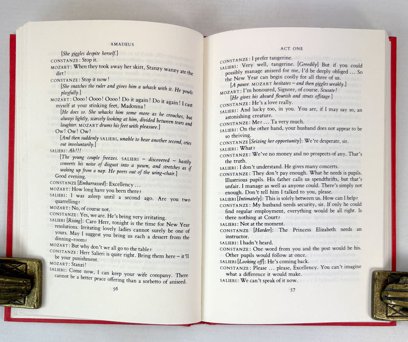 Amadeus, by Peter Shaffer. 1980 first edition. From the library of Theatre Director, Alan Strachan.