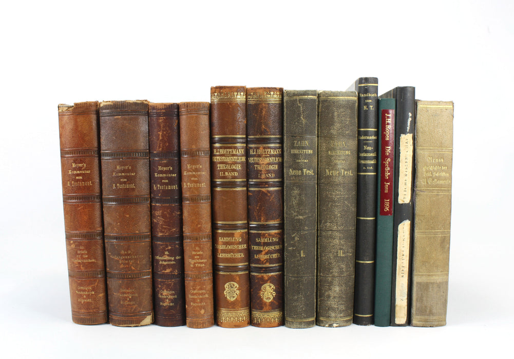 Antiquarian German Theology Bundle B, New Testament; Large 12 Volume book collection, mainly 19th Century