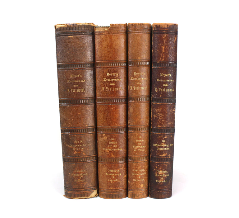 Antiquarian German Theology Bundle B, New Testament; Large 12 Volume book collection, mainly 19th Century