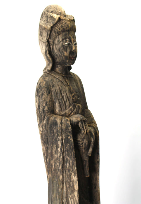 Antique wooden Guanyin Statue, 104cm high