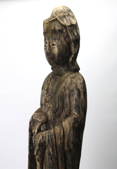 Antique wooden Guanyin Statue, 104cm high