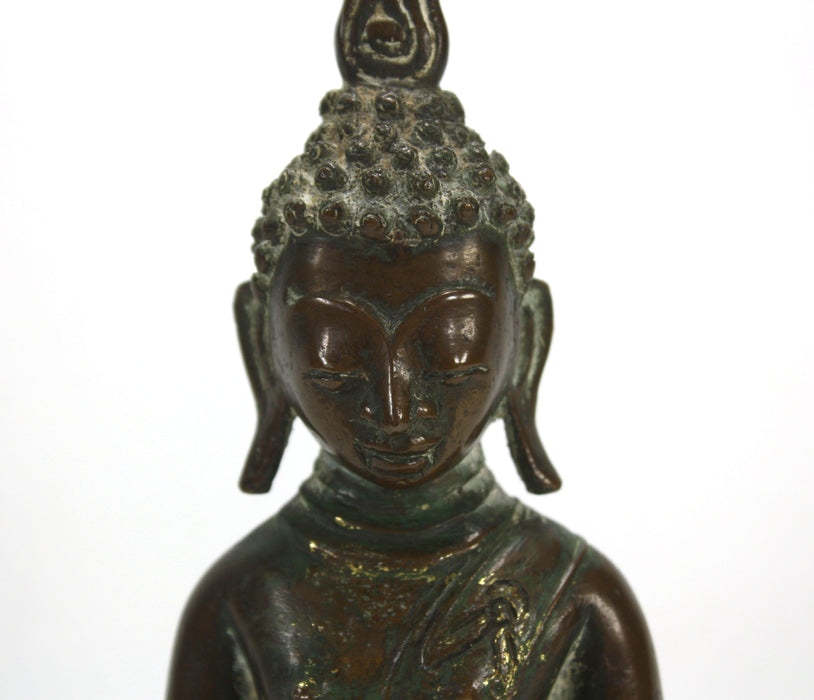 Antique North East Thailand / Laos seated bronze Buddha, c. 1800. Bronze, 22.8cm high