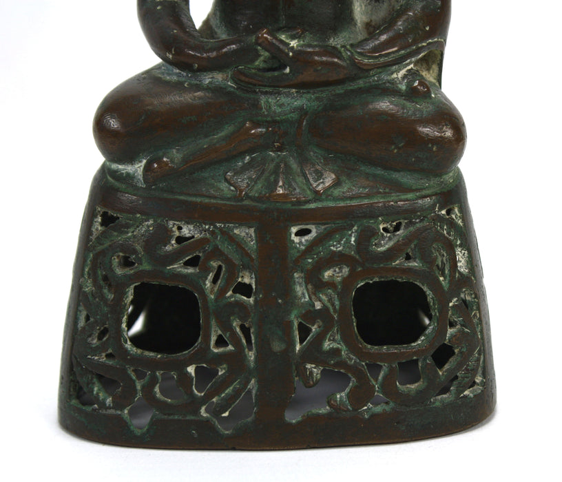 Antique North East Thailand / Laos seated bronze Buddha, c. 1800. Bronze, 22.8cm high