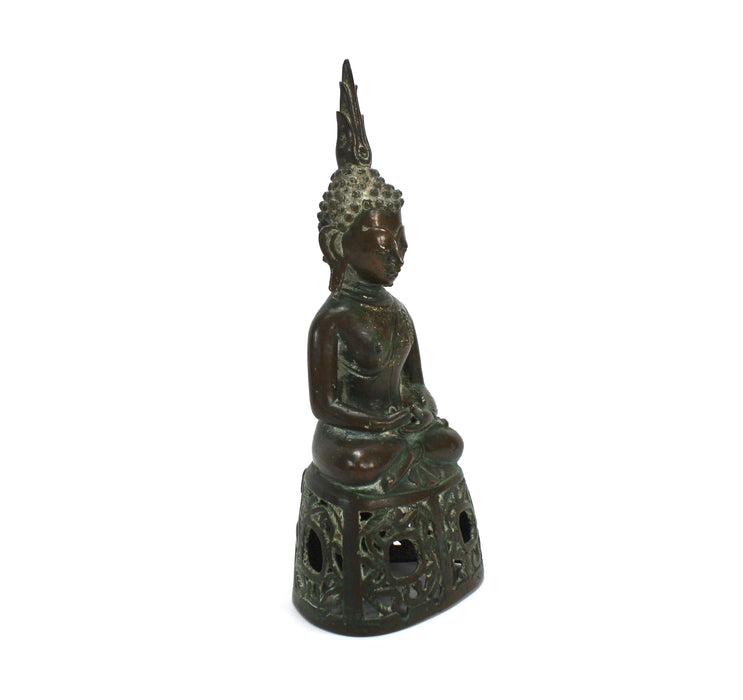 Antique North East Thailand / Laos seated bronze Buddha, c. 1800. Bronze, 22.8cm high