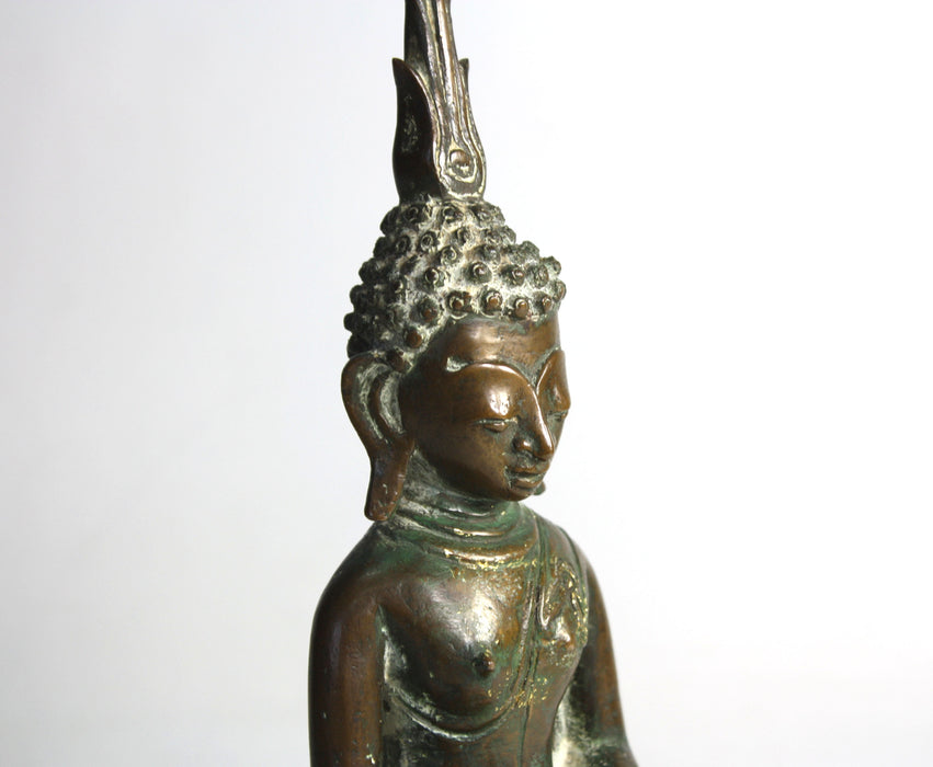 Antique North East Thailand / Laos seated bronze Buddha, c. 1800. Bronze, 22.8cm high