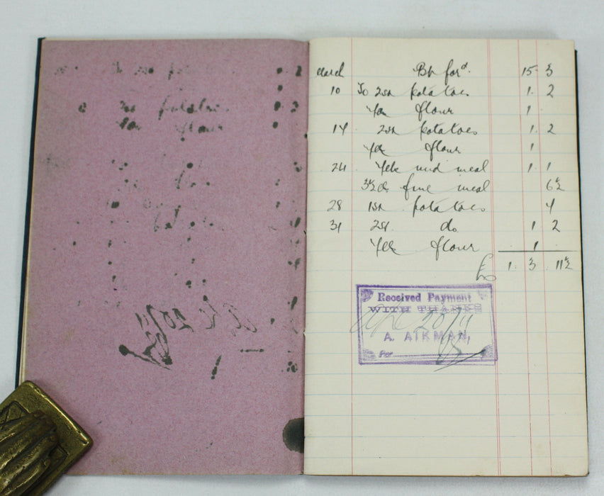 An unusual collection of 6 Vintage Household Provisions accounts books, Edinburgh, 1852-1911