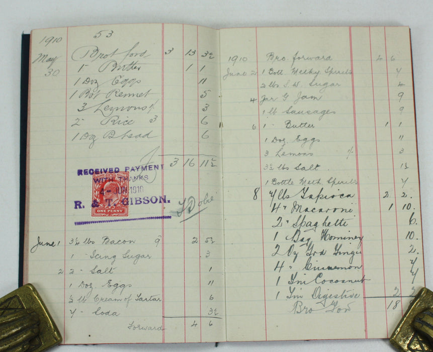 An unusual collection of 6 Vintage Household Provisions accounts books, Edinburgh, 1852-1911