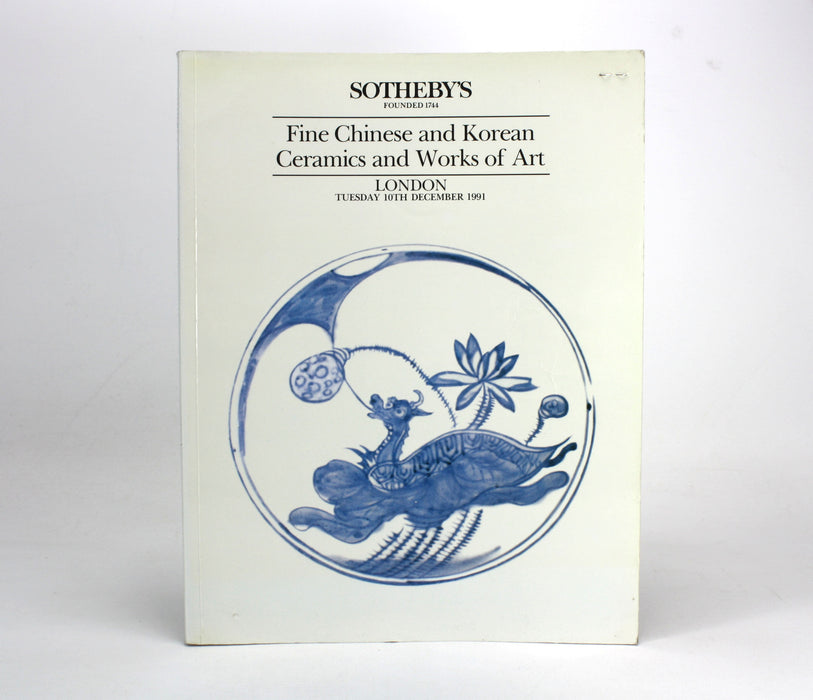 Sotheby's, London; Fine Chinese and Korean Ceramics and Works of Art, Tuesday 10th December 1991