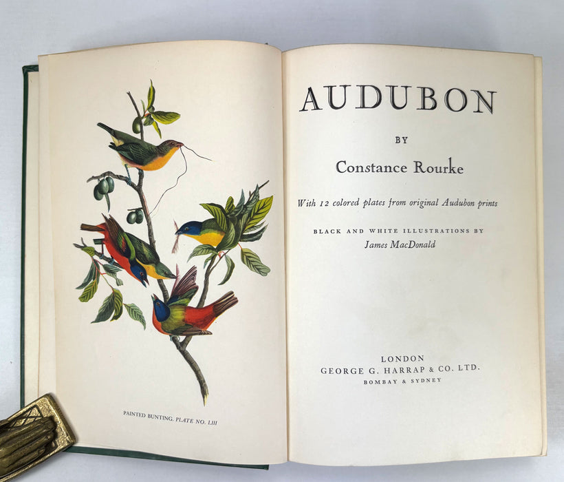 Audubon by Constance Rourke, With 12 colored plates from original Audubon prints, 1936 first edition
