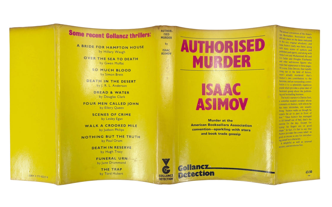 Authorised Murder, Isaac Asimov, Gollancz, 1976 first edition
