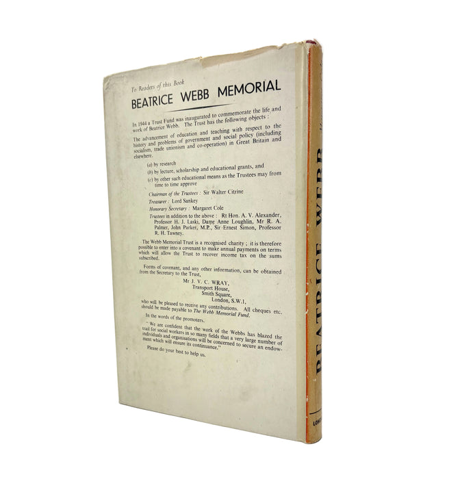 Beatrice Webb, by Margaret Cole, Longmans, Green and Co, 1945 first edition