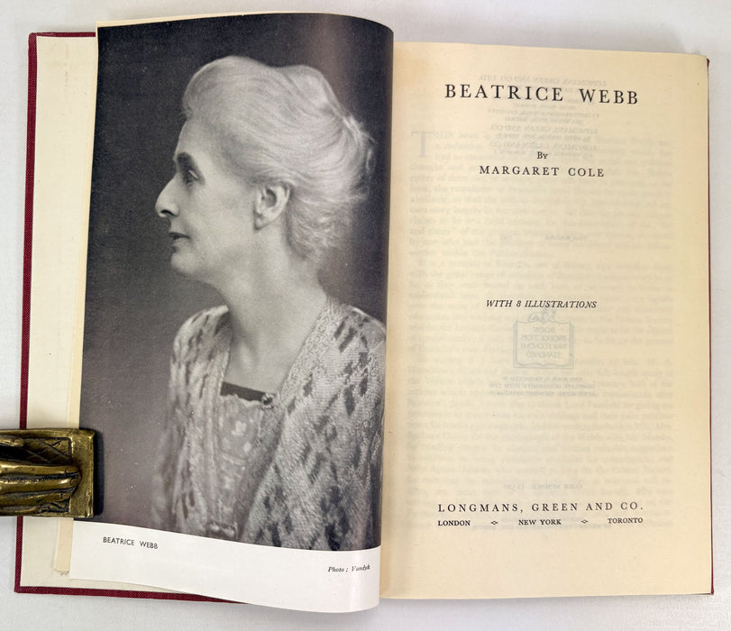 Beatrice Webb, by Margaret Cole, Longmans, Green and Co, 1945 first edition