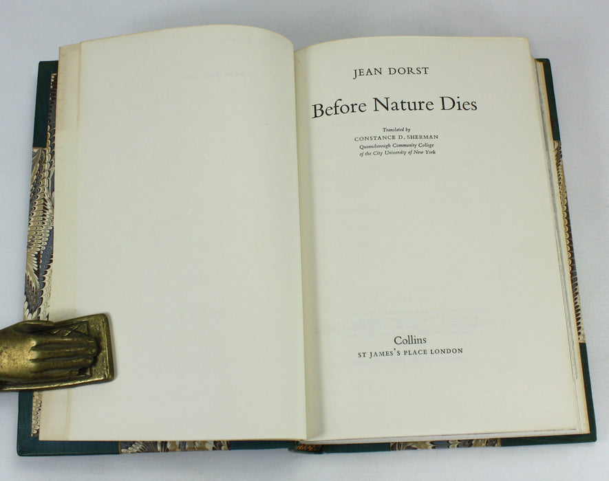 Before Nature Dies, Jean Dorst, Constance D. Sherman, 1971