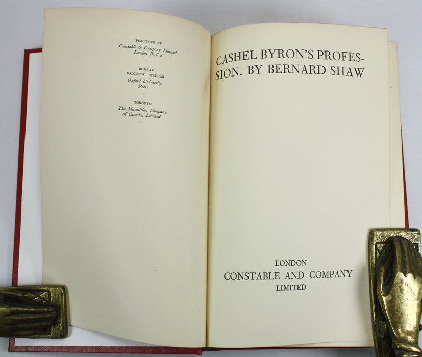 Bernard Shaw; A Collection of 3 Uniformly Rebound Works, 1931-32; Cashel Byron's Profession, Man and Superman, What I Really Wrote About the War