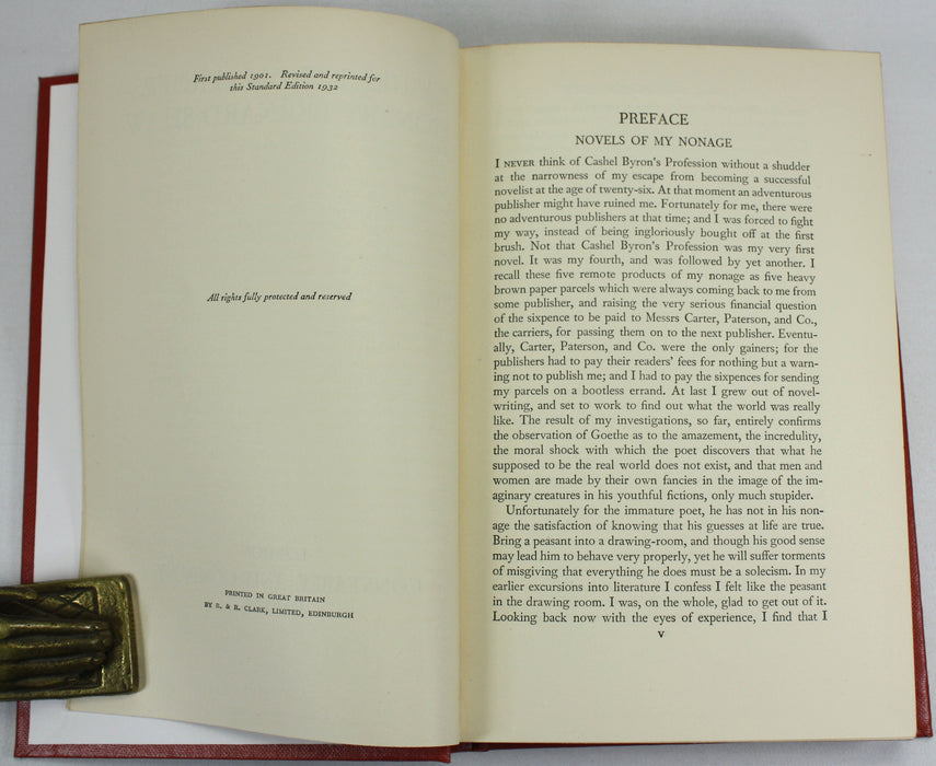 Bernard Shaw; A Collection of 3 Uniformly Rebound Works, 1931-32; Cashel Byron's Profession, Man and Superman, What I Really Wrote About the War